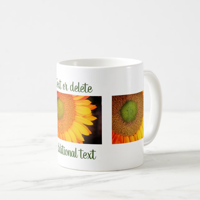 Personlig av solrosBlomsterfotografi Kaffemugg (Framsida höger)
