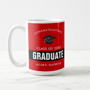 Personlig av svarta och röda Studenten-kaffe Mugg