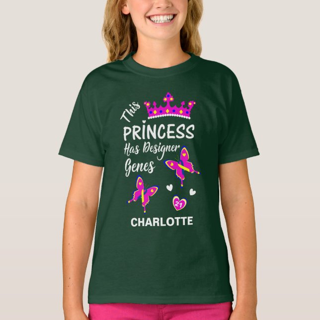 Personlig av Syndrome Princess Cute T Shirt (Framsida)