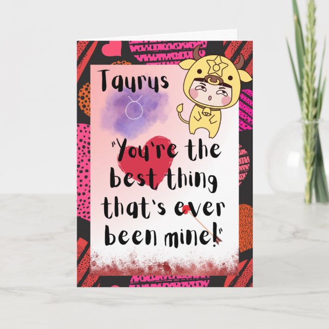 Personlig av Taurus Zodiac-Valentineser Kort (Framsida)