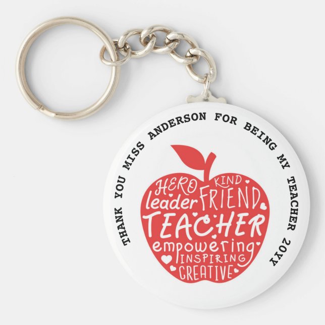 PERSONLIG av TEACHER KÄRLEK INSPIRE-gåva under $4 Nyckelring (Framsidan)