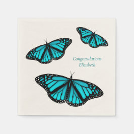 personlig av tealturkos, butterflies pappersservett