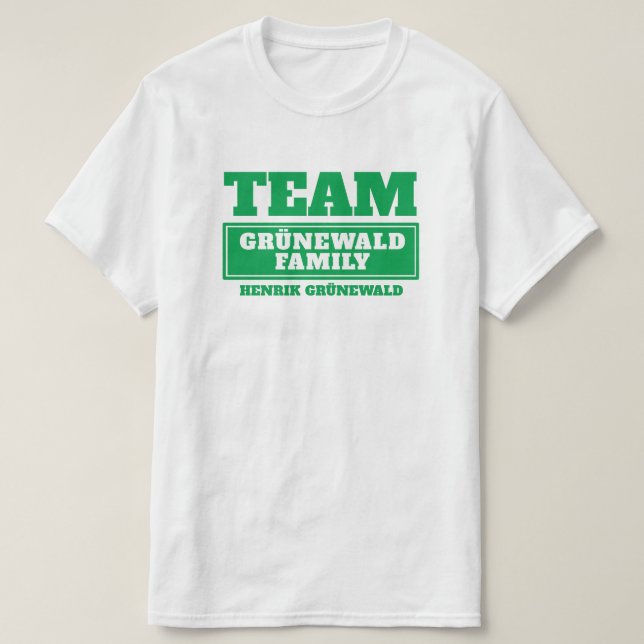 Personlig av teamets grönt eller grupp t-shirt (Design framsida)