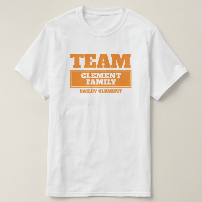 Personlig av teamets orange eller grupp t-shirt (Design framsida)