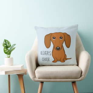 Personlig av Tecknad Wiener Hund från Funny Dachsh Kudde
