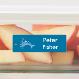 Personlig av tecknaden för fiskfiske i Barracuda Klistermärke