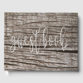 Personlig av träfat Mörk Timber Beach House Gästböcker