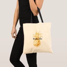 personlig av tropisk ananas i guld tygkasse