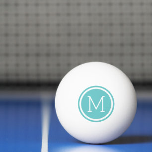 Personlig av Turquise Circle Monogram Pingisboll