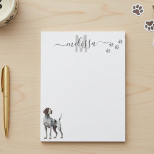 Personlig av tyska Shorthar Pointer Monogram Anteckningsblock