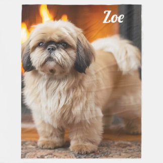 Personlig av vacker Lhasa Apso Fleecefilt