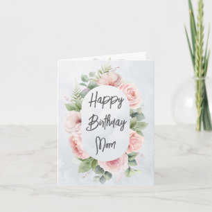 Personlig av vattenfärg Blommigt Mamma Cute Kort