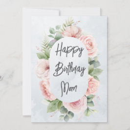 Personlig av vattenfärg Blommigt Mamma Cute Tack Kort