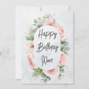 Personlig av vattenfärg Blommigt Mamma Cute Tack Kort