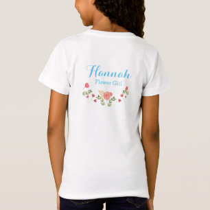 Personlig av vattenfärgad Blommigt Flower Girl Tsh T Shirt