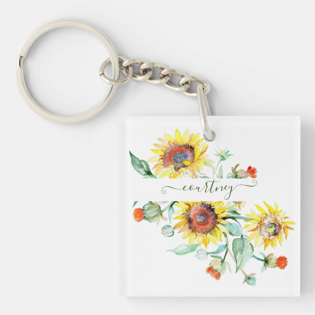 Personlig av vattenfärgade solblommor (Framsidan)