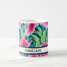 Personlig av vattenfärgen Blommigt Kaffe Mugg