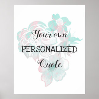 Personlig av vattenfärgsblommor poster
