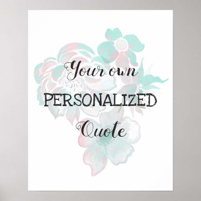 Personlig av vattenfärgsblommor poster (Framsidan)