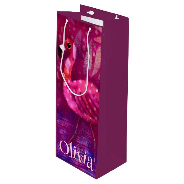 Personlig av viskAbstrakt Rosa Flamingo (Framsidan Vinklad)