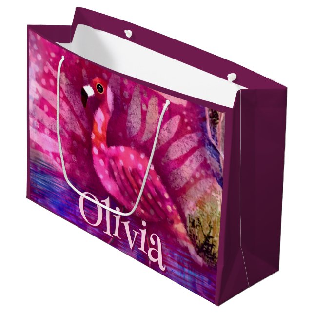 Personlig av viskAbstrakt Rosa Flamingo (Framsidan Vinklad)