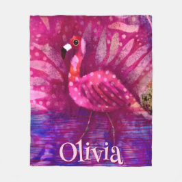 Personlig av viskAbstrakt Rosa Flamingo Fleecefilt