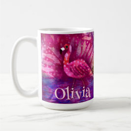 Personlig av viskAbstrakt Rosa Flamingo Kaffemugg