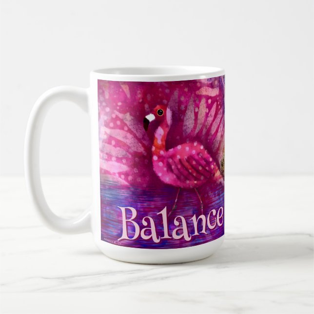 Personlig av viskAbstrakt Rosa Flamingo Kaffemugg (Vänster)