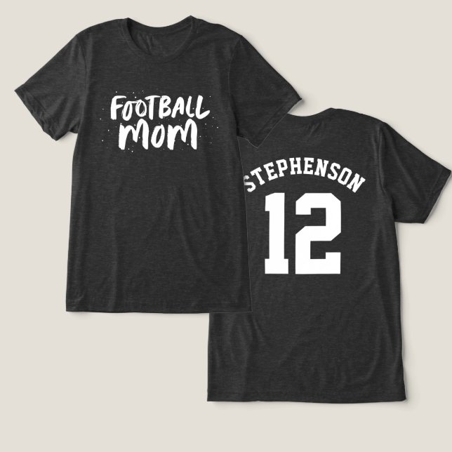 Personlig av vit snyggt för fotbollslag mamma t shirt (Design fram och bak)