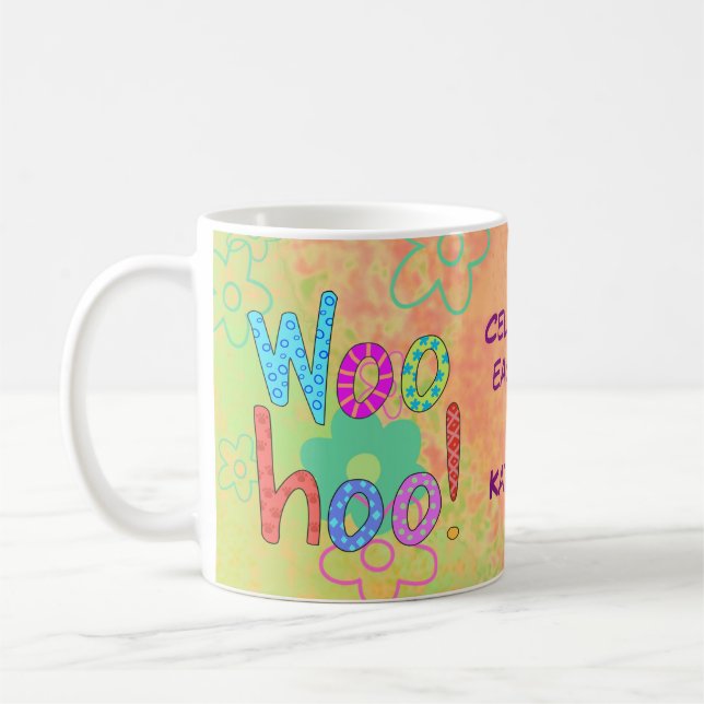 Personlig av Woohoo Celebrate Day Namn Kaffemugg (Vänster)