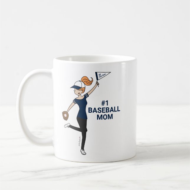 Personlig Avatar #1 Baseball Mamma-kaffe Mugg (Vänster)