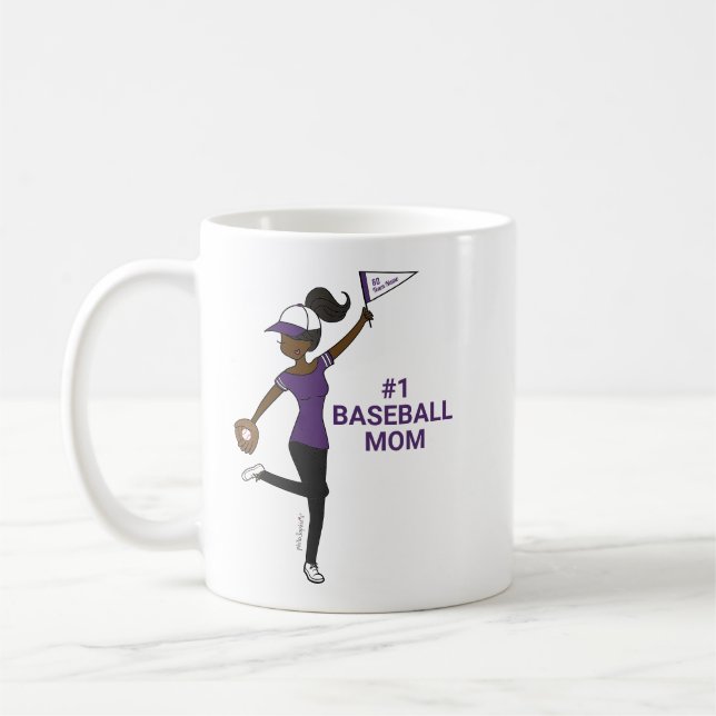 Personlig Avatar #1 Baseball Mamma-kaffe Mugg (Vänster)