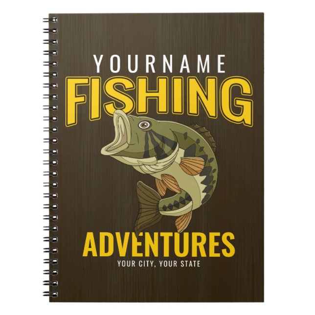 Personlig Äventyr Bass Fish Angler Anteckningsbok (Framsidan)