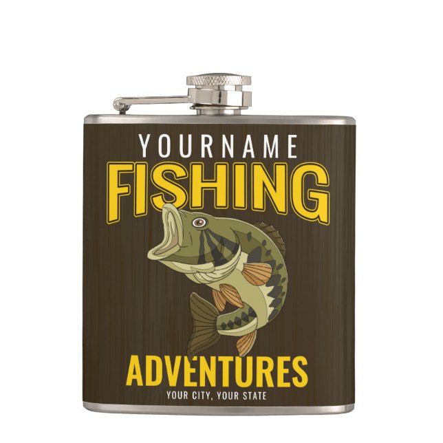 Personlig Äventyr Bass Fish Angler Fickplunta (Framsidan)