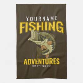 Personlig Äventyr Bass Fish Angler Kökshandduk