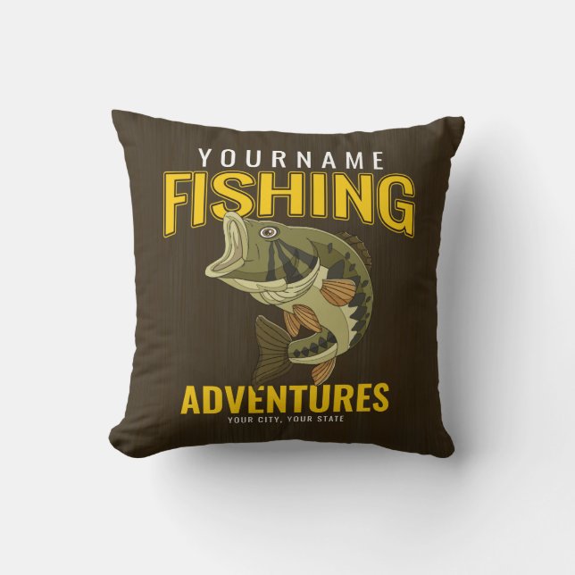 Personlig Äventyr Bass Fish Angler Kudde (Framsida)