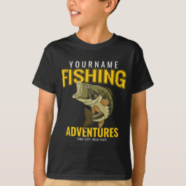 Personlig Äventyr Bass Fish Angler T Shirt