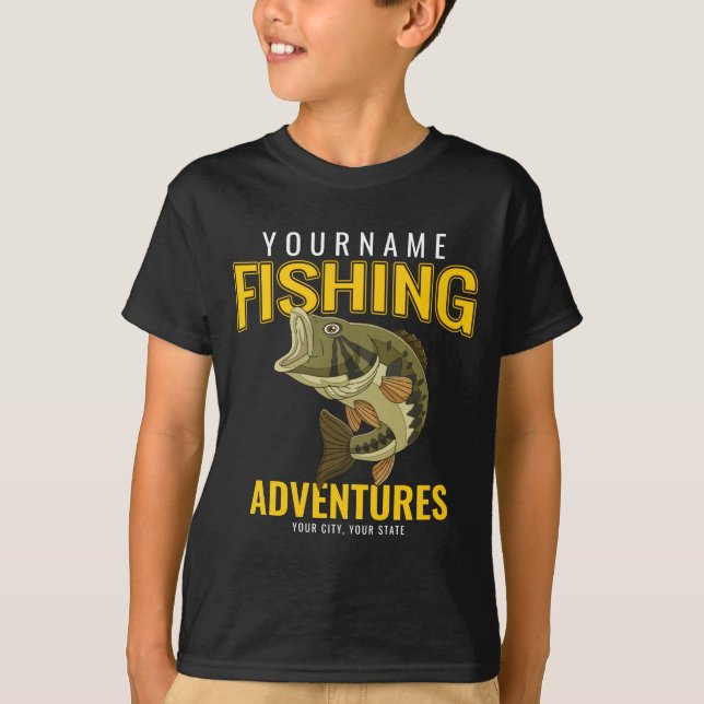 Personlig Äventyr Bass Fish Angler T Shirt (Framsida)
