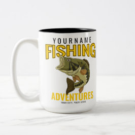 Personlig Äventyr Bass Fish Angler Två-Tonad Mugg
