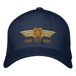 Personlig Aviation Star Laurels Pilot Vingar Broderad Keps