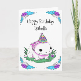 Personlig Axolotl Birthday med färgsida Kort