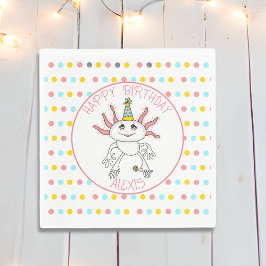 Personlig Axolotl-Födelsedagsfest Pappersservett