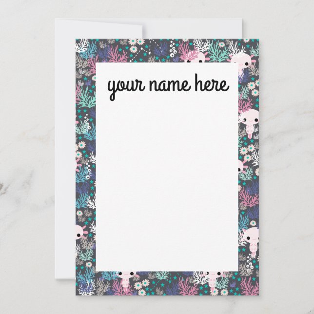 Personlig Axolotl Notecards Tack Kort (Framsida)