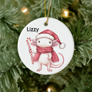 Personlig Axolotl Salamander Jul Julgransprydnad Keramik