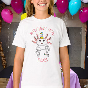 Personlig Axolotl Thworthy Birthday Girl T Shirt