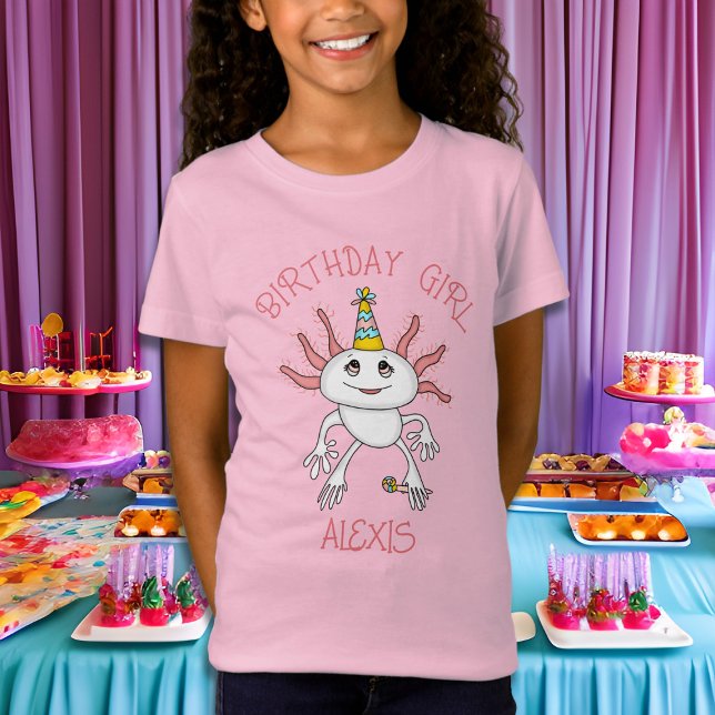 Personlig Axolotl Thworthy Birthday Girl T Shirt (Skapare uppladdad)