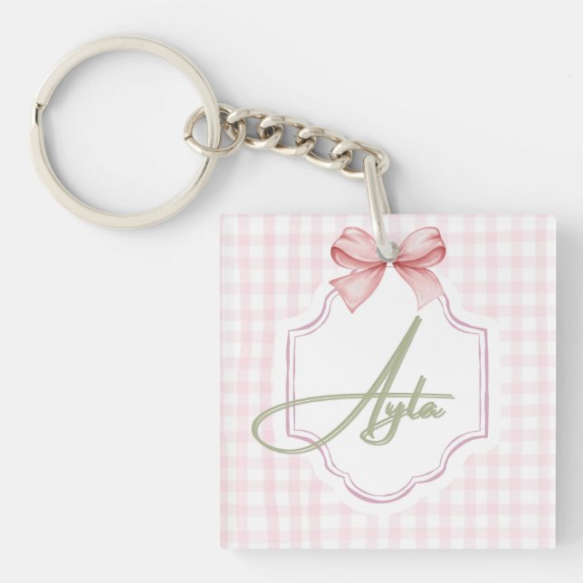Personlig Ayla Flicka Nursery Bow&Gingham (Framsidan)
