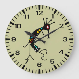 Personlig Aztec Southwest Kokopelli Design Stor Klocka