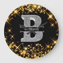 Personlig B Inledande Silver Monogram Ditt namn