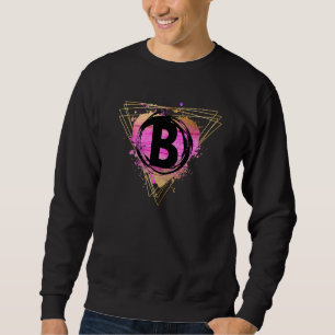 Personlig B Monogram Brev Deco Cute C Lång Ärmad Tröja